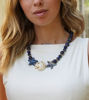 Picture of Dreaming in Amalfi Necklace with shell, Stars and Lapis Lazuli Stones