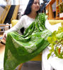 Picture of Hand-painted Shawl  Parakeet Green Silk Shawl Hand painted silk scarf Indian Shawl  Artisan-made Gifts