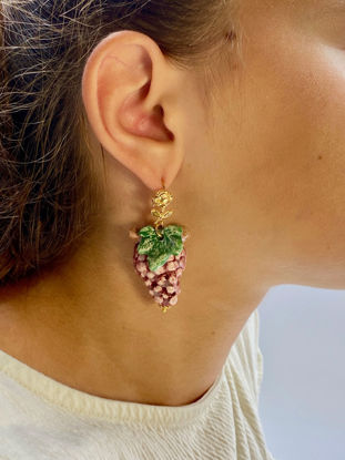Picture of Cute Fruit Grape Drop Earrings
