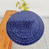 Vibrant blue mosaic table with traditional Moroccan Zellige tilework, ideal for patios, balconies, or living spaces.