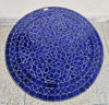 Picture of Handmade Moroccan Blue Mosaic Coffee Table – Indoor & Outdoor Round Mid-Century Patio Table