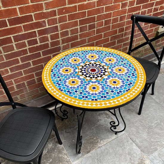 Picture of CUSTOMIZABLE Mosaic Table - Crafts Mosaic Table - Mosaic Table Art - Mid Century Mosaic Table - Handmade Coffee Table For Outdoor & Indoor | Handmade Mosaic Table For Outdoor & Indoor | Moroccan Style Artwork
