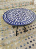 Picture of CUSTOMIZABLE Mosaic Table - Crafts Mosaic Table - Mosaic Table Art - Mid Century Mosaic Table - Handmade Coffee Table For Outdoor & Indoor | Handmade Mid Century Mosaic Coffee Table - Blue Crafted Moroccan Table