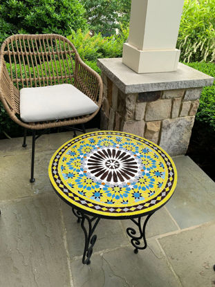 Picture of Green Pistachio Mosaic Table - Crafts Mosaic Table - Mosaic Table Art - Mid Century Modern Table - Outdoor Handmade Coffee Table | Handmade Mid Century Mosaic Coffee Table - Crafted Coffee Table