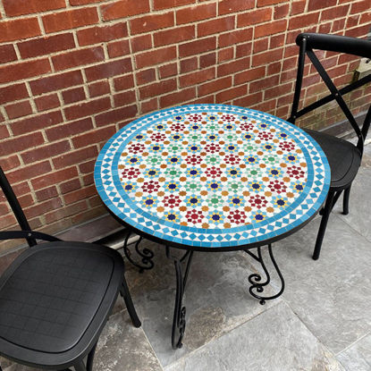Picture of CUSTOMIZABLE Mosaic Table - Crafts Mosaic Table - Mosaic Table Art - Mid Century Mosaic Table - Handmade Coffee Table For Outdoor & Indoor | Handmade Mid Century Mosaic Coffee Table | Moroccan Tiles Crafted Coffee Table