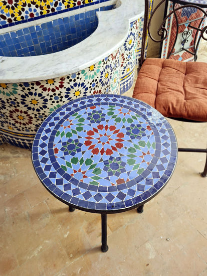 Picture of Customizable Mid-Century Moroccan Mosaic Coffee Table – Handmade Indoor/Outdoor Zellige Table