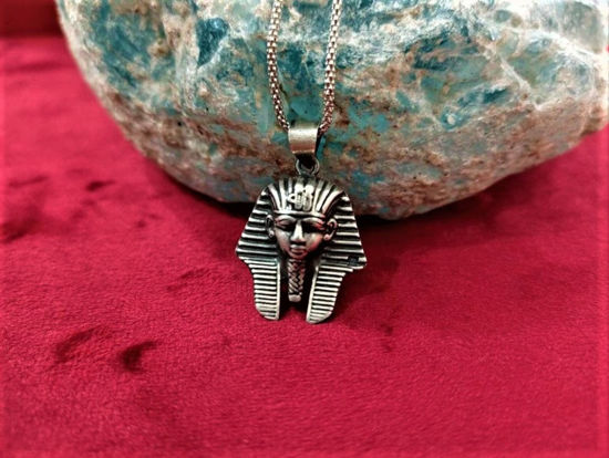 Picture of Egyptian Sterling Silver King Tut Tutankhamun Necklace