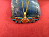 Picture of Egyptian Gold Filled Silver Colorful Winged Sun Disc Pendant Necklace
