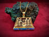 Picture of Egyptian 18K Gold Filled Sterling Silver Aurora Purple Opal Abu Simbel Temple Necklace