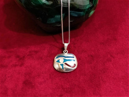 Picture of Beautiful Egyptian Sterling Silver Eye of Horus Necklace