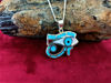 Picture of Sterling Silver Eye of Horus Necklace, Egyptian Eye of Ra Charm Necklace, Horus Eye Jewelry