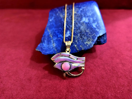 Picture of Opal Eye Of Horus Gold Necklace
