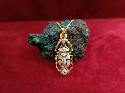 Picture of 18K Gold Filled Sterling Silver Egyptian Winged Scarab Ankh Necklace