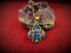 Picture of Blue Gold Opal Winged Scarab Necklace