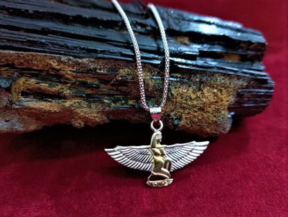Picture of Egyptian Goddess 18K Gold over Sterling Silver Isis Necklace