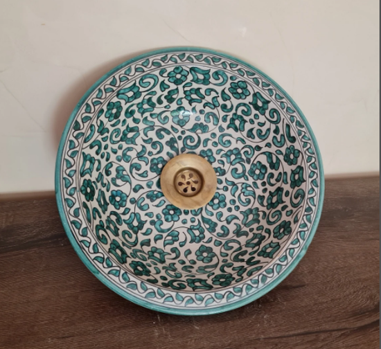 JeenaLaVie. Sky Blue Bathroom Wash Basin Bathroom Vessel Sink