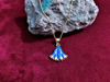 Picture of Beautiful Sparkle Blue Opal Lotus Flower Necklace
