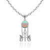 Picture of Sterling Silver Wadjet Ankh Amulet Opal Necklace