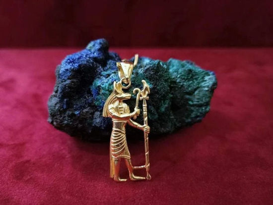 Picture of Detailed Gold God Anubis Necklace