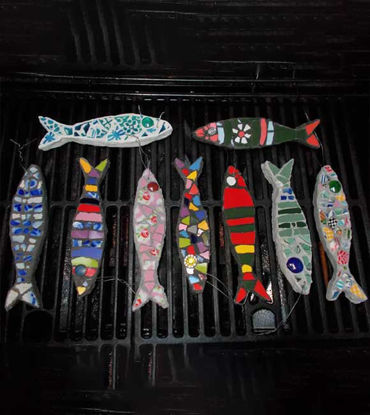 Picture of Handmade Mosaic Sardines – Colorful Fish Ornaments from Lisbon, Portugal