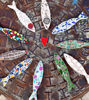 Picture of Mosaic Sardines; Mosaic Fish ornaments; Sardines; Lisbon Sardines; Portuguese Sardines; Lisbon fish; Portuguese fish, sardine wall hanging