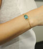 Picture of Zircon Single Stone Bracelet Oval Cut Amethyst Gold Plated Bracelet with Blue Gemstone Bangle Bracelet Handmade  Gift for Her  Artisan Made