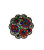 Picture of Set of 4 Ceramic Coasters - Handcrafted Multi-colored Turkish Ceramic Coasters with Flower Motifs