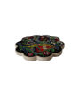 Picture of Set of 4 Ceramic Coasters - Handcrafted Multi-colored Turkish Ceramic Coasters with Flower Motifs