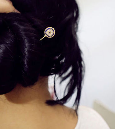 Picture of Minimalist Gold Hair Accessories Hand Forged Twisted Brass Hair Pin Mandala Metal Hair Pin Bridal Hair Pin Wedding Bun Holder Stick Hair Twister
