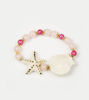 Picture of White star bracelet with gold, shell and rose quartz