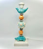 Picture of Totem lamp with turquoise flowers