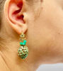 Picture of Little pine cone earrings with giada stone beads