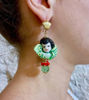Picture of Ceramic angel earrings. gold plated.