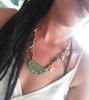 Picture of Artemis Half Mandala Moon Ceramic Tribal Necklace - Handcrafted Turquoise & Jasper Healing Jewelry from Andalusia