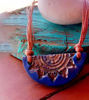 Picture of Half Mandala Ceramic Necklace, Tribal Necklace, One of kind Necklace