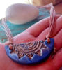 Picture of Half Mandala Ceramic Necklace, Tribal Necklace, One of kind Necklace