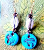 Picture of Sacred Zuni Bear Long Tribal Earrings, Native earrings, Sacred Bear, Boho Earrings,Light Earrings, Lakota, Artesanía Los Molinos