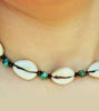 Picture of Tribal Native Cowrie Necklace, Unisex Necklace Man Woman Girls Boys African Turquoise Necklace