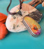 Picture of Rainbow Druzy Crystal Filigree Pendant Handwoven Macrame Cord Tribal Shamanic Unisex Natural Chakras Healing Necklace
