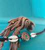 Picture of Artisan-made Hand Woven Turquoise Healing Bracelet: Vintage Beads & Cowrie Shells