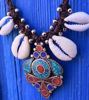 Picture of Andalusian Artisan Handcrafted Turquoise, Coral, and Lapis Lazuli Boho Necklace with Stainless Steel Beads