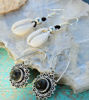 Picture of Set of two Pairs of Earrings - Filigree Labradorite Brass Silver Plated and Silver Plated Brass Cowrie Earrings