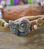 Picture of One of Kind Ceramic Ammonite Mediterranean Style Gemstone Adjustable Necklace, Ammonite necklace, Boho Necklace, Festival Necklace