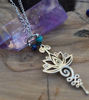 Picture of Lotus Brahmi Handmade Stainless steel Turquoise Gentle Necklace