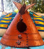 Picture of BIG teepee-Teepee Leather Handcrafted Incense Burner⇻ Native American Style Incense ⇻ Handcrafted One of kind Teepee Statue Incense Burner