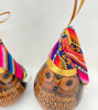 Picture of Hand-Carved Gourd Tree Ornaments (Set of 3) – Peruvian Mate Burilado Folk Art Christmas Decor