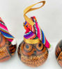 Picture of Hand-Carved Gourd Tree Ornaments (Set of 3) – Peruvian Mate Burilado Folk Art Christmas Decor