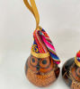 Picture of Gourd Carved .Tree Ornament.Mate Burilado.3 pieces.