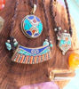 Picture of Set of three Amazing Tribal Turquoise Coral Lapis Waterproof Antiallergic white brass Necklaces