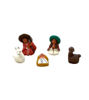 Ethnic nativity set with hand-painted ceramic figurines reflecting traditional Mexican artistry and heritage.